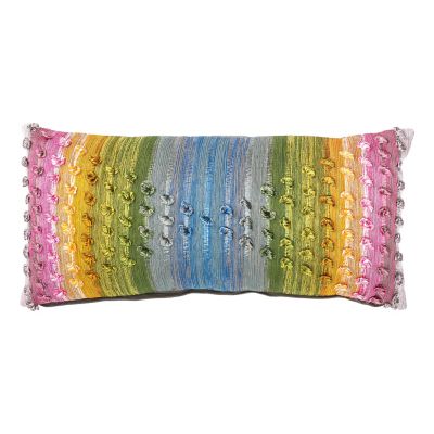 Mosaic Rainbow Long Lumbar Pillow mackenzie-childs Panama 0