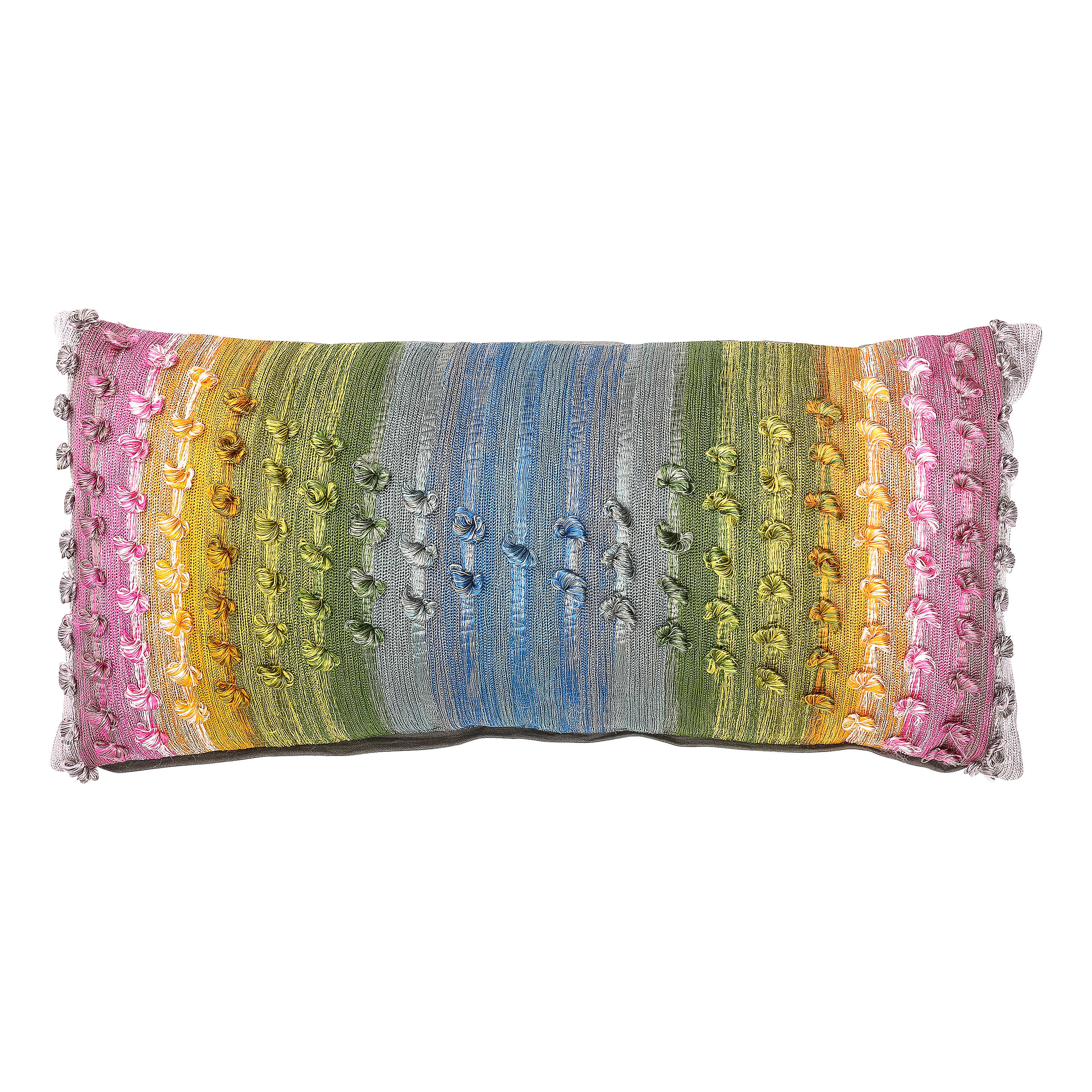 Mosaic Rainbow Long Lumbar Pillow mackenzie-childs Panama 0