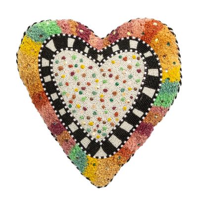 Rainbow Heart Shaped Throw Pillow mackenzie-childs Panama 0