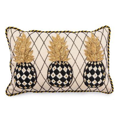 MacKenzie Childs Pineapple Ivory Lumbar Pillow