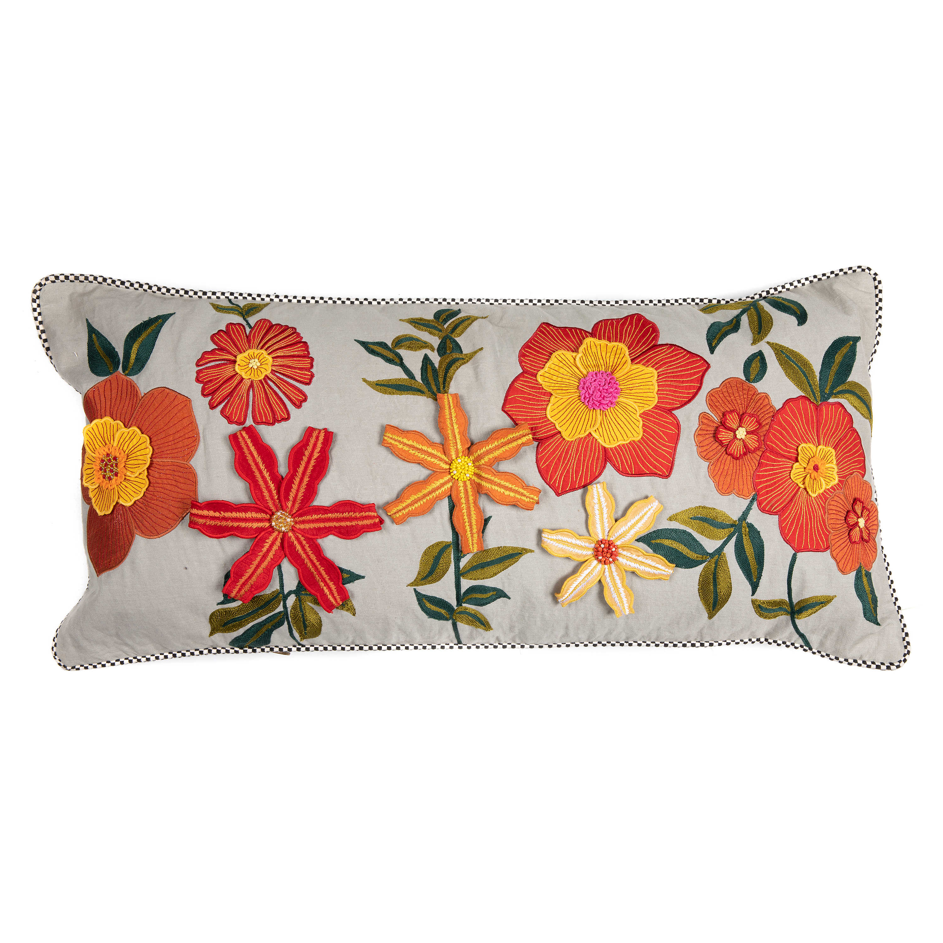 Autumn Lilies & Poppy Lumbar Pillow mackenzie-childs Panama 0