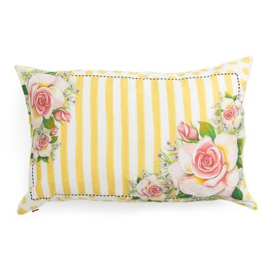 Wildflowers Yellow Lumbar Pillow