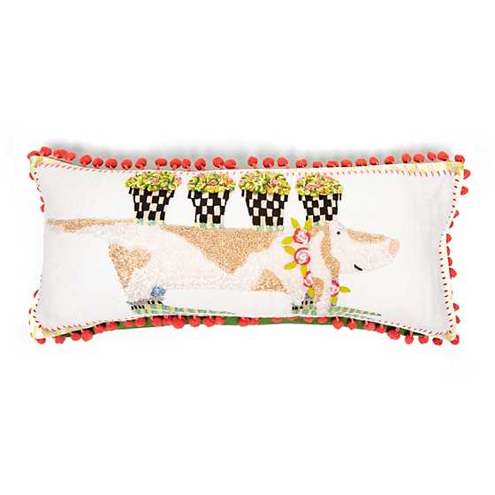 Patience Brewster Rosy Hound Lumbar Pillow