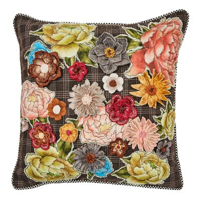 Field Study Embroidered Floral Throw Pillow mackenzie-childs Panama 0