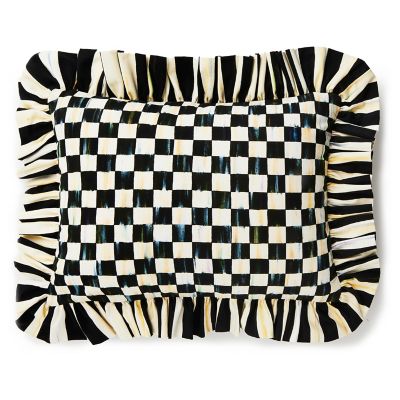 Courtly Check Ruffle Lumbar Pillow mackenzie-childs Panama 0