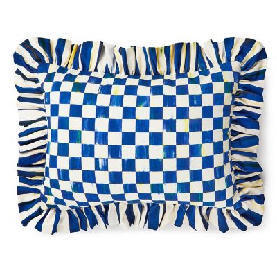 Royal Check Ruffle Lumbar Pillow mackenzie-childs Panama 0