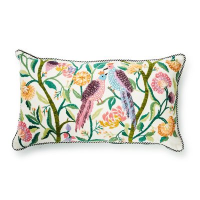 Carnivale Two Birds Lumbar Throw Pillow mackenzie-childs Panama 0