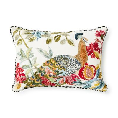 Carnivale Peacock Lumbar Throw Pillow mackenzie-childs Panama 0