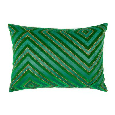 Emerald Chevron Lumbar Pillow