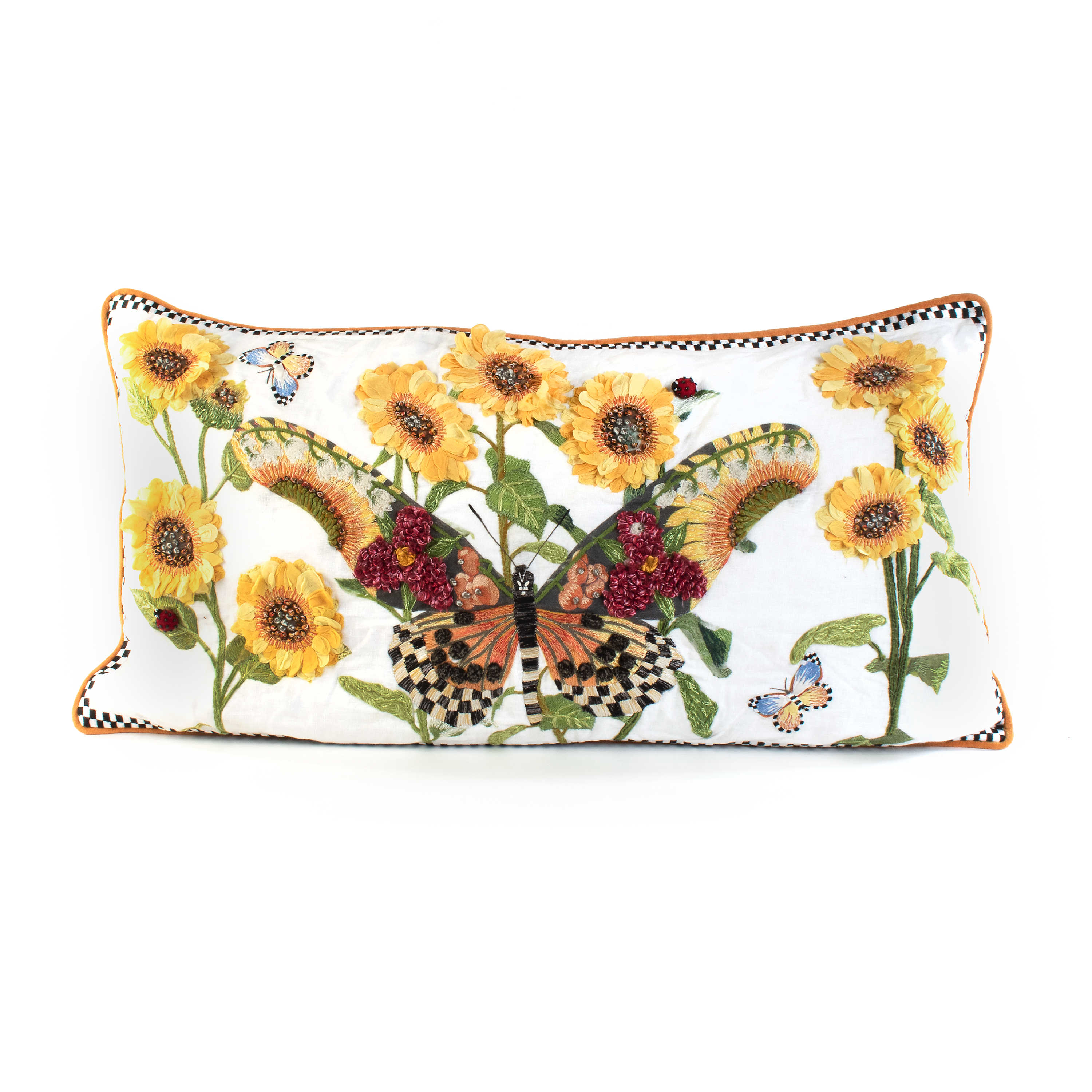 Monarch Butterfly Lumbar Pillow - White mackenzie-childs Panama 0