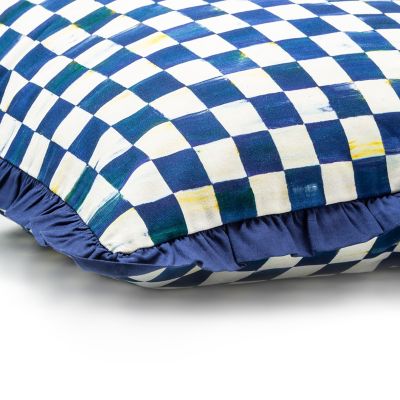 MacKenzie-Childs | Royal Check Ruffled Square Throw Pillow