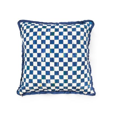 Royal Check Ruffled Square Throw Pillow mackenzie-childs Panama 0