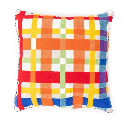 MacKenzie Childs Avant Garden Plaid Outdoor Pillow