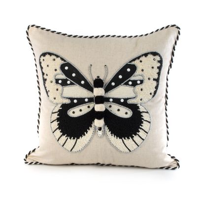 MacKenzieChilds Butterfly Pillow Black & White