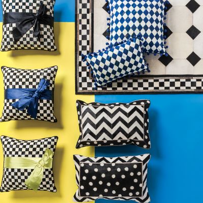 Small Polka Dot Pillow (black and white) Pillows