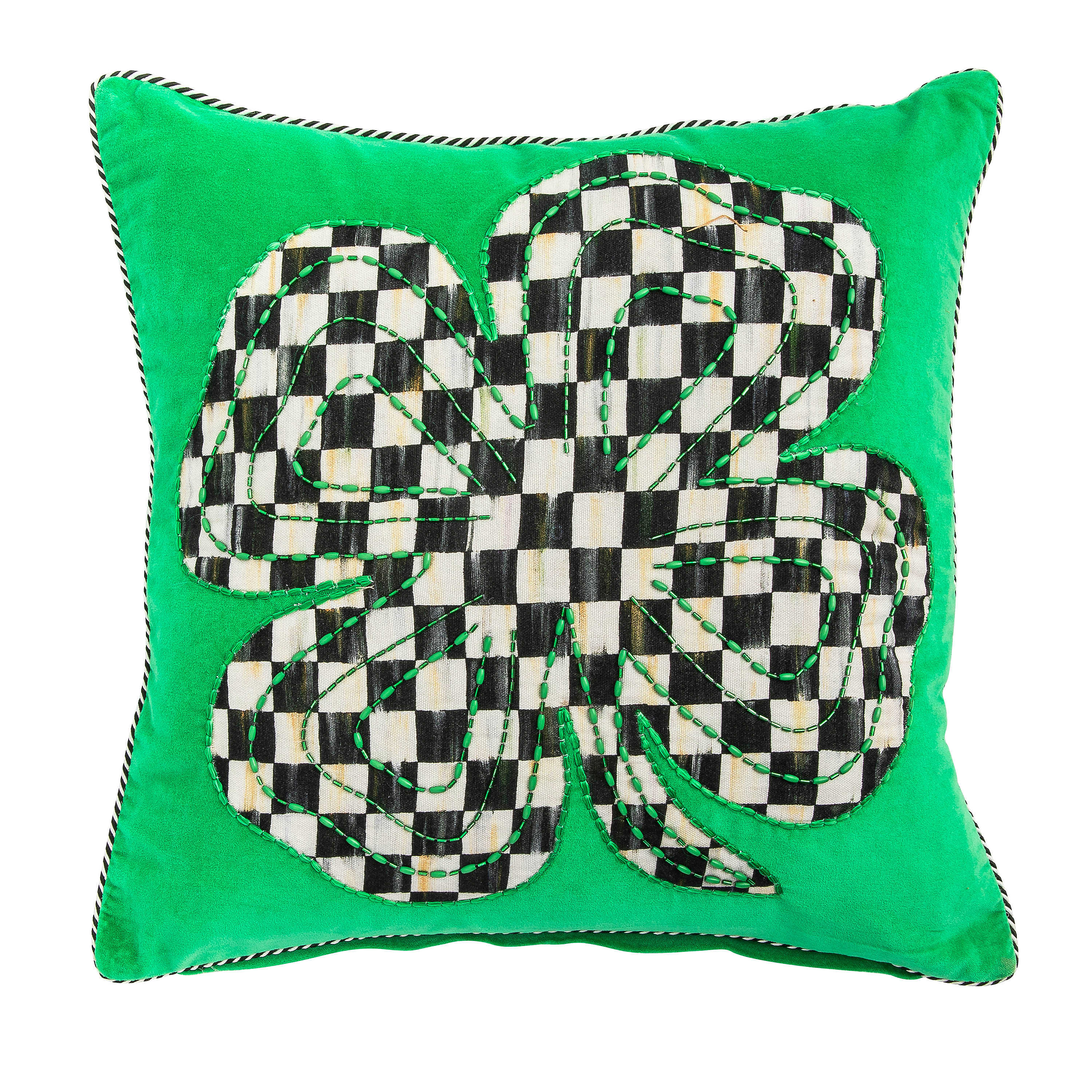 Courtly Clover Throw Pillow mackenzie-childs Panama 0