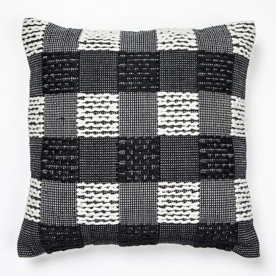 MacKenzie Childs Buffalo Check Black White Outdoor Throw Pillow