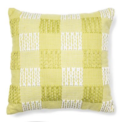 Buffalo Check Green & White Outdoor Throw Pillow Image 2