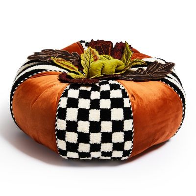 Harvest Check & Stripe Round Pillow mackenzie-childs Panama 0