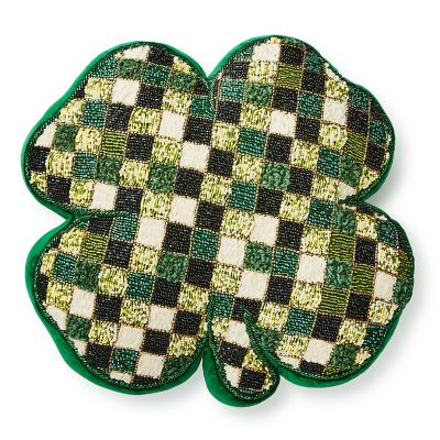 Shaped Lucky Clover Throw Pillow mackenzie-childs Panama 0