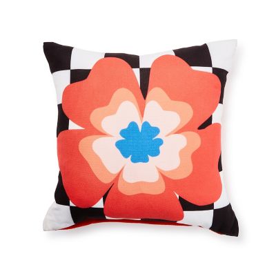 Dolce Vita Outdoor Red Flower Throw Pillow mackenzie-childs Panama 0