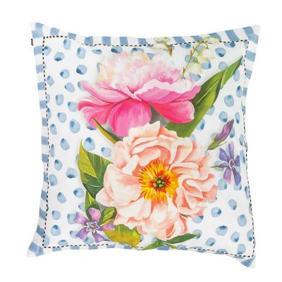 MacKenzie-Childs  Wildflowers Blue Throw Pillow