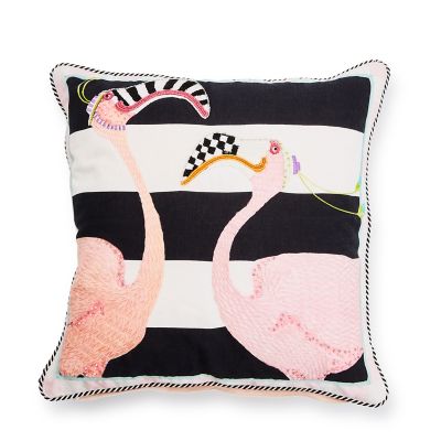 Patience Brewster Flamingo Throw Pillow mackenzie-childs Panama 0