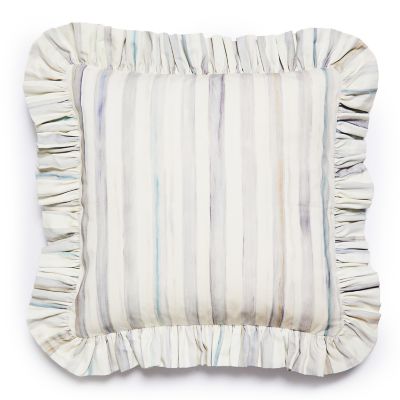 Sterling Stripe Ruffle Throw Pillow mackenzie-childs Panama 0