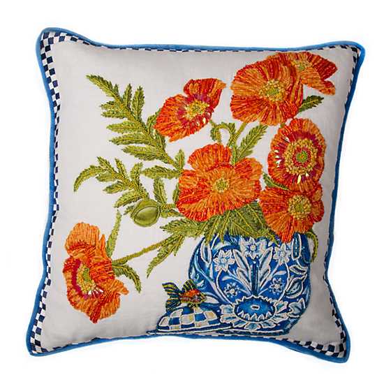 Ming Poppies Pillow