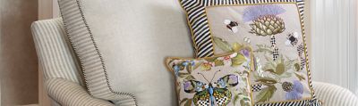 MacKenzie-Childs | Thistle & Bee Square Pillow - Large