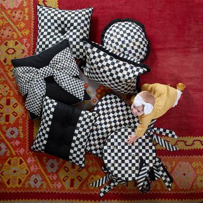 MacKenzie-Childs  Courtly Check Ruffled Square Throw Pillow