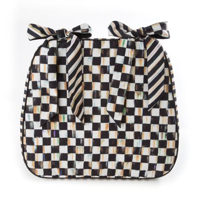 Black and white check hotsell chair cushions