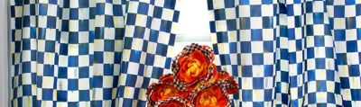Royal Check Cafe Curtains Set Of 2 Mackenzie Childs