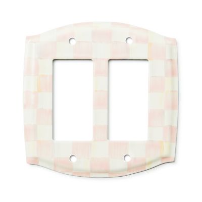 Rosy Check Double Rocker Switch Plate mackenzie-childs Panama 0