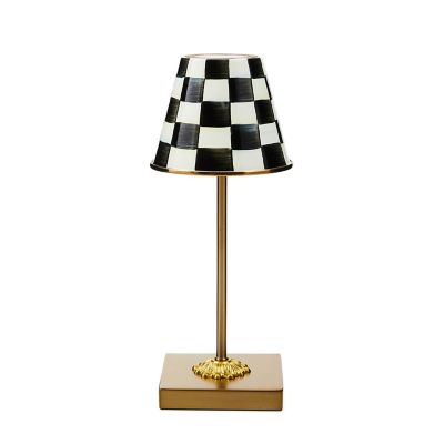 Courtly Check LED Rechargeable Cafe Table Lamp mackenzie-childs Panama 0