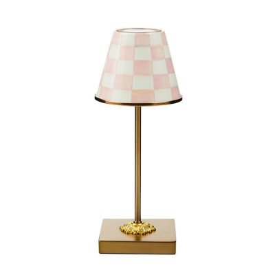 Rosy Check LED Rechargeable Cafe Table Lamp mackenzie-childs Panama 0