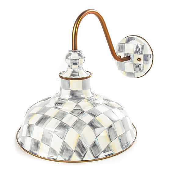Sterling Check Enamelware Barn Sconce image two