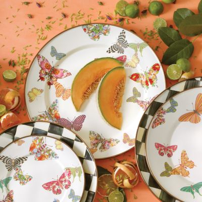 Butterfly Garden Charger/Plate - White Image 2