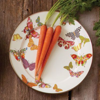 Butterfly Garden Charger/Plate - White Image 3