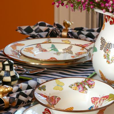 Butterfly Garden Charger/Plate - White Image 4