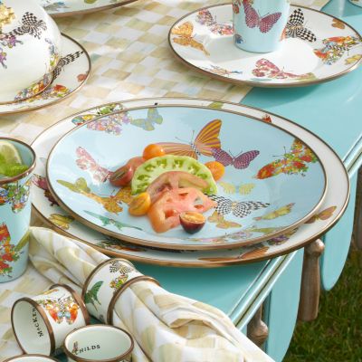Butterfly Garden Charger/Plate - White Image 5