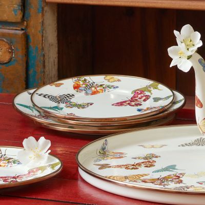 Butterfly Garden Charger/Plate - White Image 8