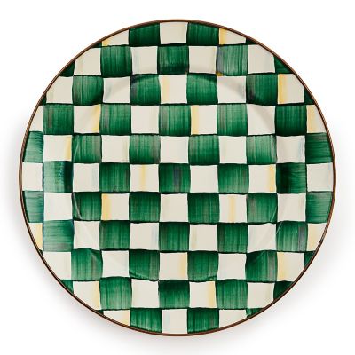 Emerald Check Charger/Plate mackenzie-childs Panama 0