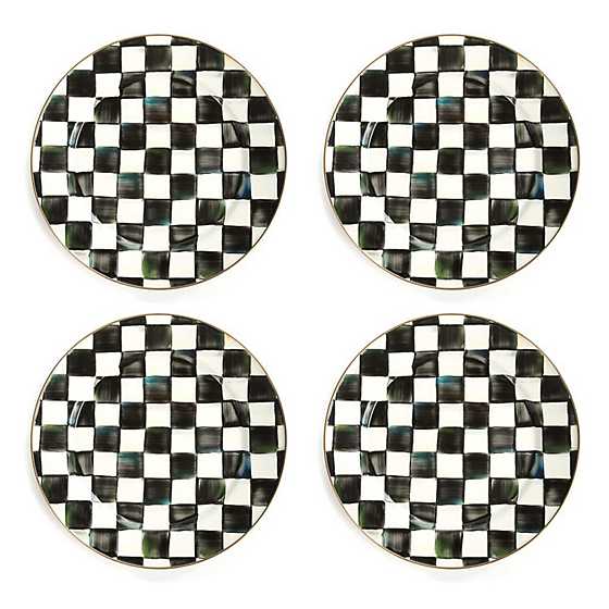 Courtly Check Chargers, Set of 4