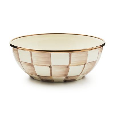 Mocha Check Everyday Bowl mackenzie-childs Panama 0