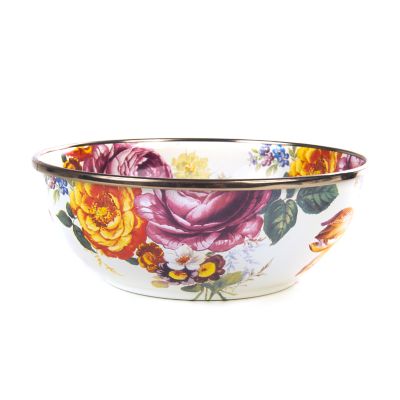 MacKenzie-Childs  White Flower Market Extra Large Everyday Bowl