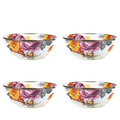 White Flower Market Everyday Bowls, Set of 4 mackenzie-childs Panama 0