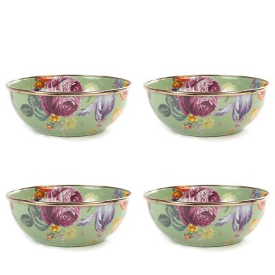 MacKenzie-Childs  Green Flower Market Mixing Bowls, Set of 3