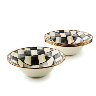 Courtly Check Breakfast Bowls, Set of 4 mackenzie-childs Panama 0