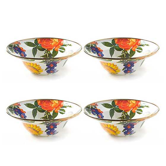 Flower Market White Breakfast Bowls - Set of 4 image two
